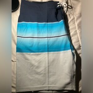 COPY - New Men's No Boundaries NWT Blue & White Stripe Swim Board Shorts Size 40
